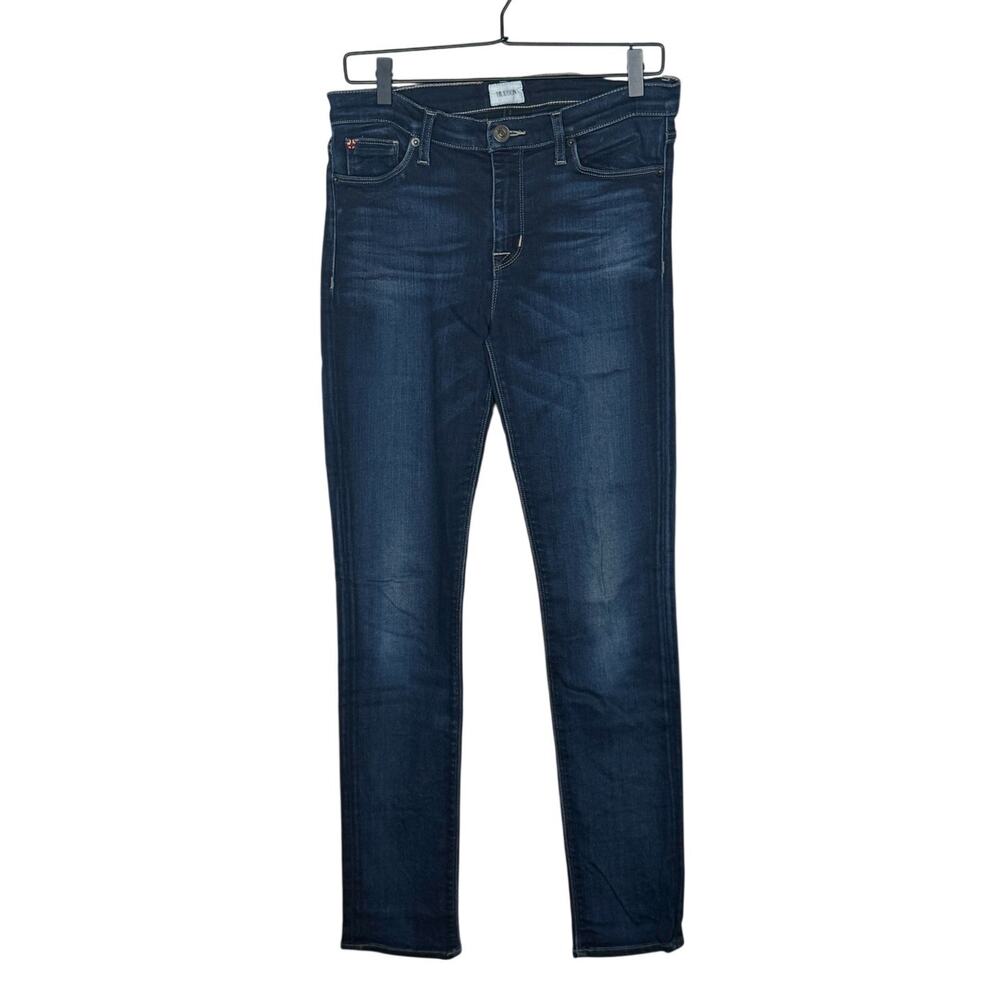 Hudson Jeans Shine Midrise Skinny Jean Medium Distressed Wash Stretch Size 29